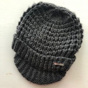 Michael Kors Dark Gray Knit Brim Beanie